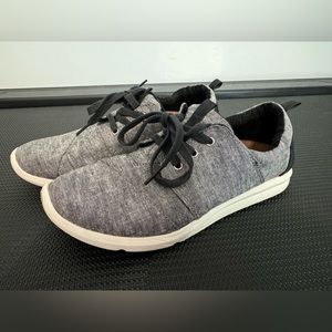 TOMS Womens Del Rey Gray/Black Lace Up Sneakers Shoes Casual